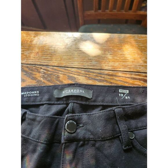 Liverpool Jeans Co black Madonna Legging Jeans Skinny Mid Rise Stretch sz 12/31 - Picture 3 of 4